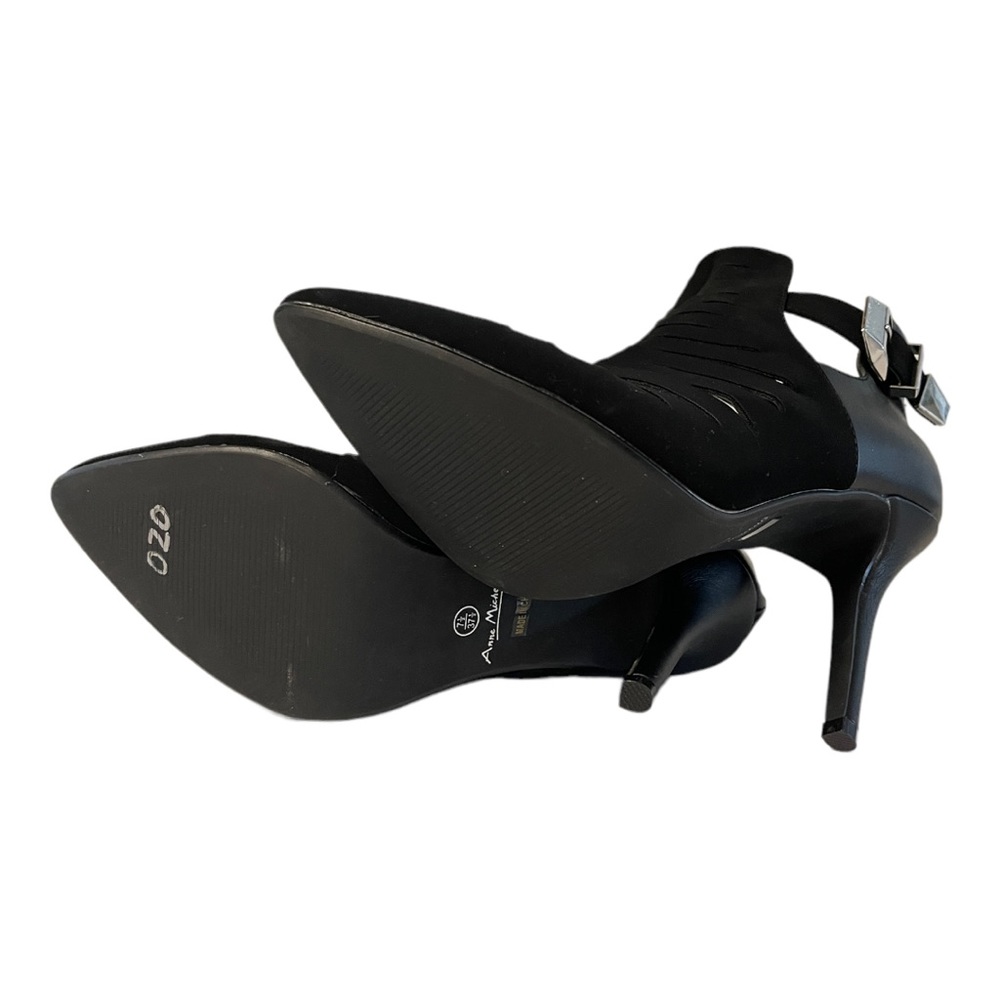 Anne Michelle Momentum 99 Black Faux Leather Pointed Toe Vented Upper Bootie 7.5 - Picture 10 of 13